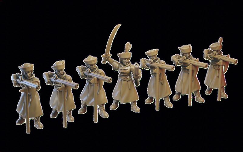 Slavia Crossbowmen / Arquebusiers miniatures (32mm, modular)