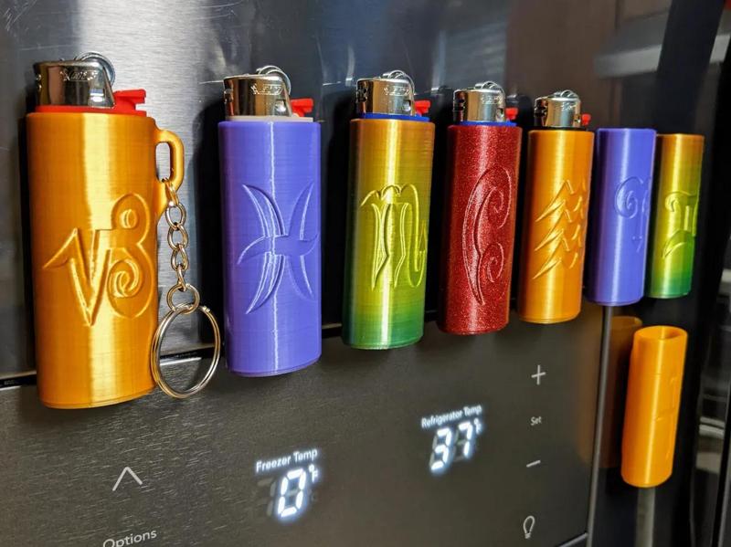 ⋐ Magnetic ⋑ Zodiac Signs Bic Lighter Case or Keychain   