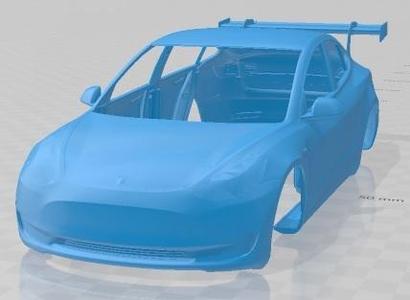 Tesla Model 3 Race Printable Body Car