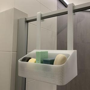 shower basket for soapbars with divider inside