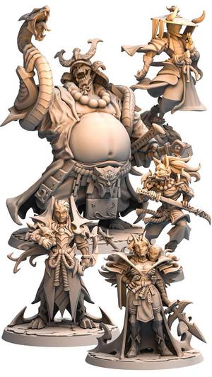 PRE-SUPPORTED Chapter XVI Lost Oni Warriors - 32mm - DnD