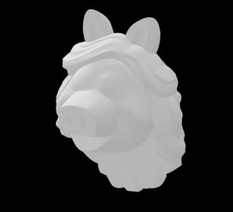 Lego Compatible (84860.dat) Minifig Head Muppet Pig (Miss Piggy) with Eye and Hair Pattern   