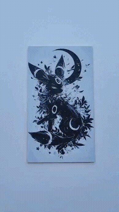Cuadro 3D Umbreon Lunar – Arte Nocturno en Relieve   