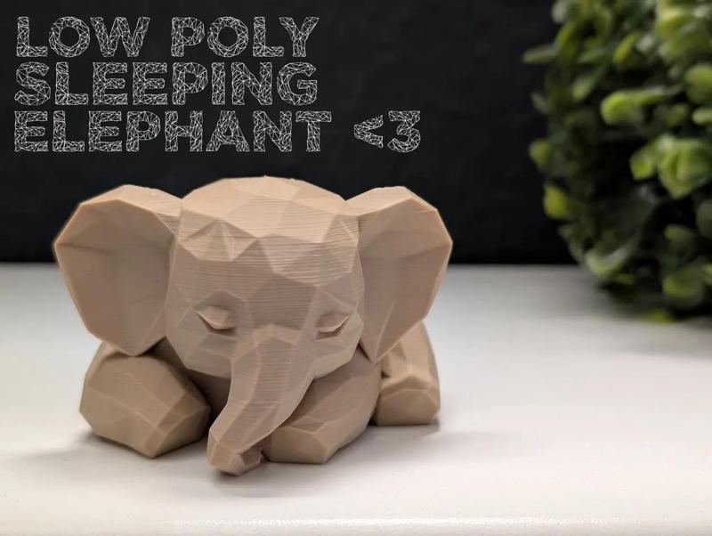Low Poly Sleeping Elephant   