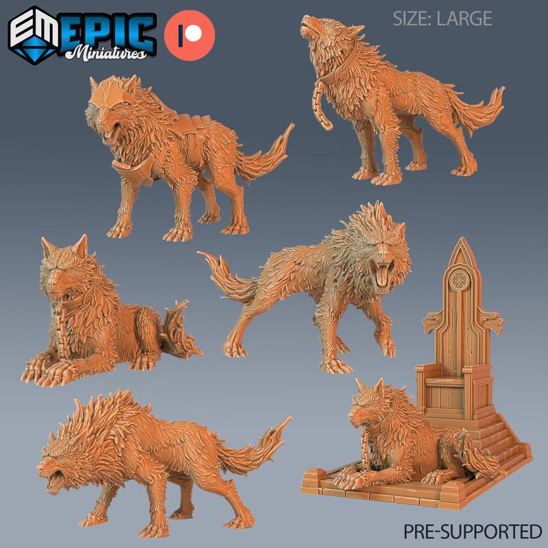 Fenrir Wolf Set / Arctic Predator / Wild Animal / Forest Creature Encounter