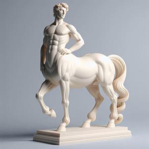 357 Centaur - Full-Body Ivory Figurine, fantasy, art, sculpture, model, animal, 3d model, statue, creature, low poly, 3d print, collectible, cat, wood, dragon, sword, base, warrior, wild, dog