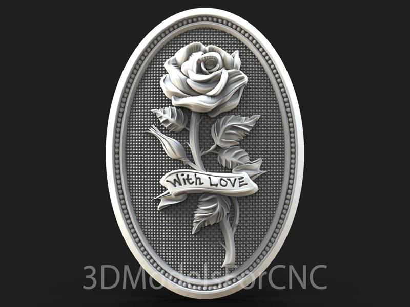 3D Model STL File for CNC Router Laser & 3D Printer Rose