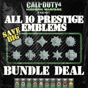 All 10 Prestige Emblems Bundle – Call of Duty 4 Modern Warfare – STL 3D Printable (Fan Art)