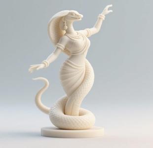 242 Dancing Snake Woman - 3D Printed Statue, character, monster, fantasy, art, sculpture, model, animal, 3d model, statue, creature, low poly, 3d print, collectible, cat, wood, dragon, sword, base, warrior, wild, dog