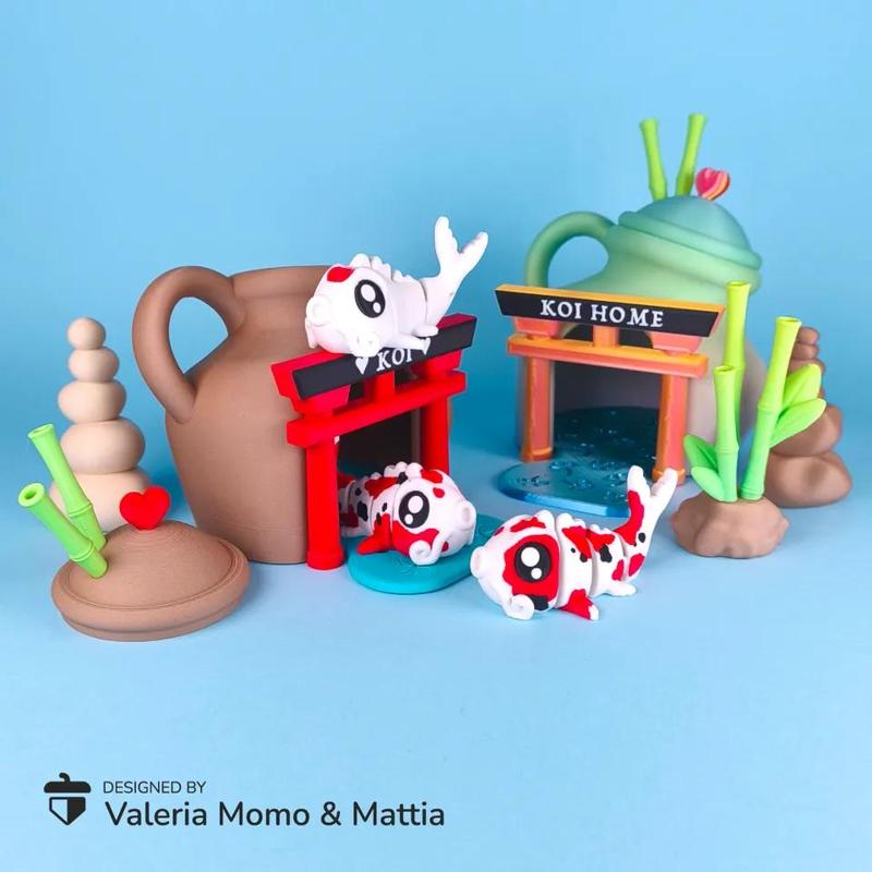 Diorama for Cute Flexi Animals, Koi Carp Edition (Fish)   