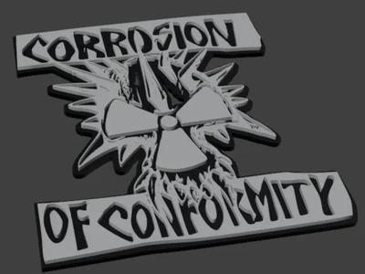 Corrosion of comformity band logo   
