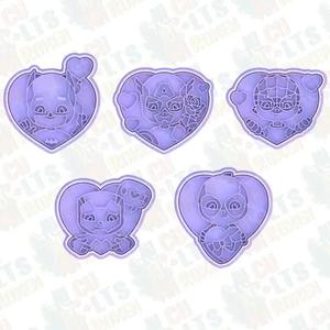 Superheroes valentines day cookie cutter set of 5