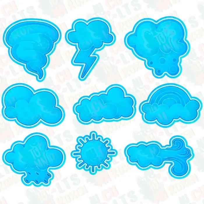 Weather effects cookie cutter set of 9