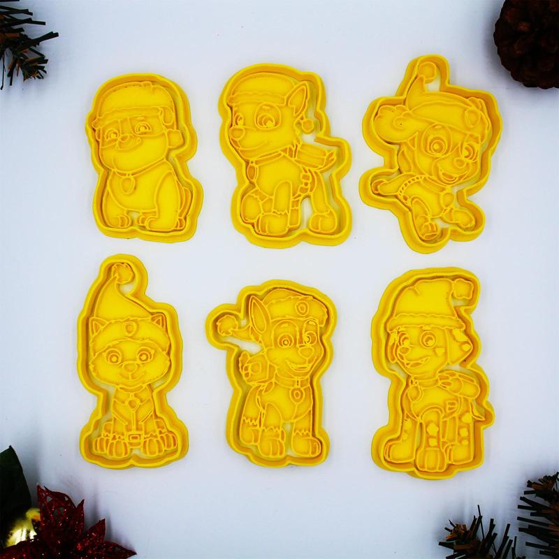 Christmas Paw Patrol Cookie Cutter Set – Rubble, Marshall, Chase, Skye, Rocky & Everest – 3D STL Models