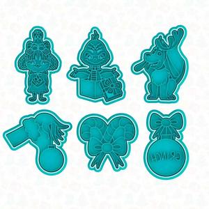 Christmas Grinch cookie cutter set of 6