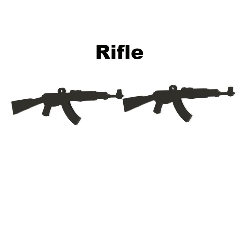 Rifle Earrings - 3D Printable Jewelry 🔫✨