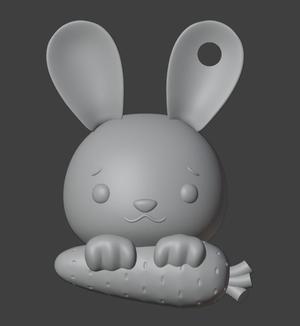 Happy Easter Bunny Keychain