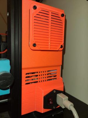 Ender 3 Pro/v2/Max High Efficiency/Silent PSU Cover - 80mm fan (Meanwell LRS-350-24) REMIX