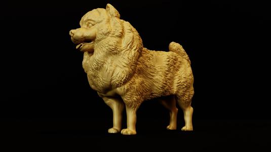 Pomeranian standing statue