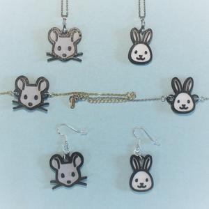 4 Necklaces, Bracelets, Earrings, Jewelry, Mouse, Bunny