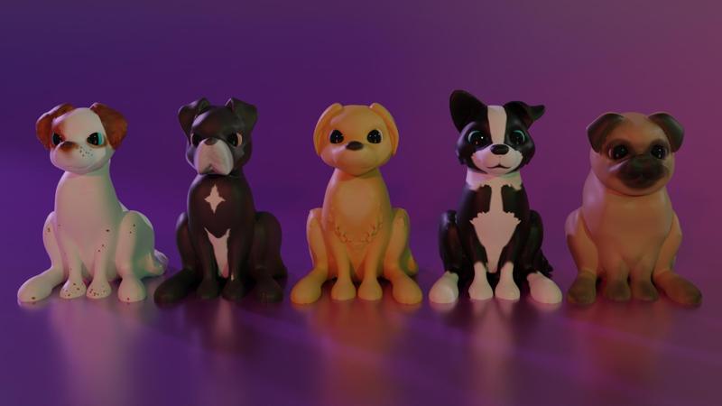 5 Stylized Dogs Collection