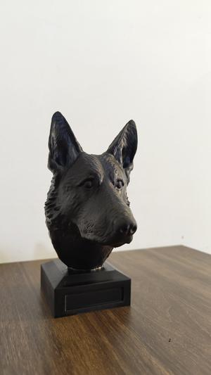 German shepherd dog bust statue memorial stl