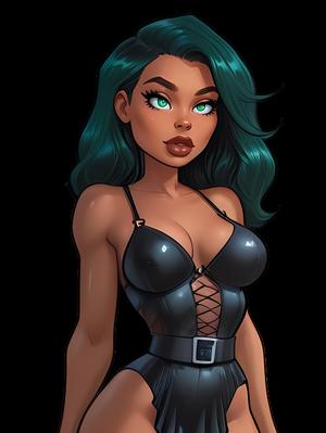 American Comic Style Girl Bust 100mm - 3D Printable Model