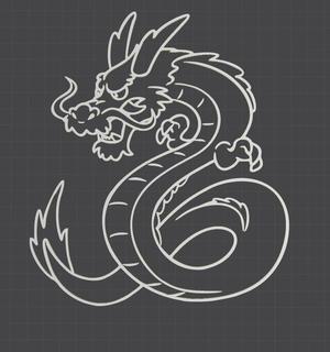 Simple Japanese Dragon Wall Art