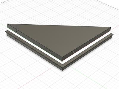 250x250x15mm L shaped desk filler plate