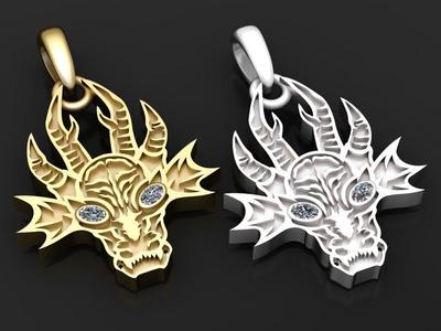 Head Lizard Stickers pendant 3d printable model