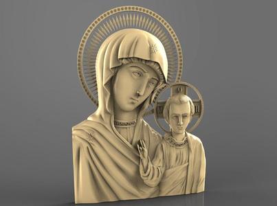Religious icon mary and jesus cnc art 3D model