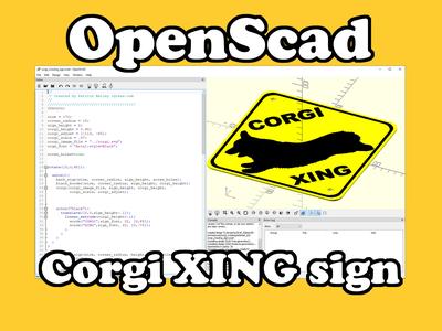 OpenScad Corgi XING sign