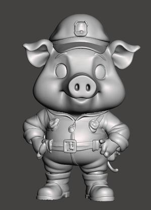 cute pig in uniform