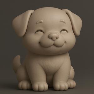 Kawaii Puppy 3D Model - Cute Cartoon Dog STL File for 3D Printing