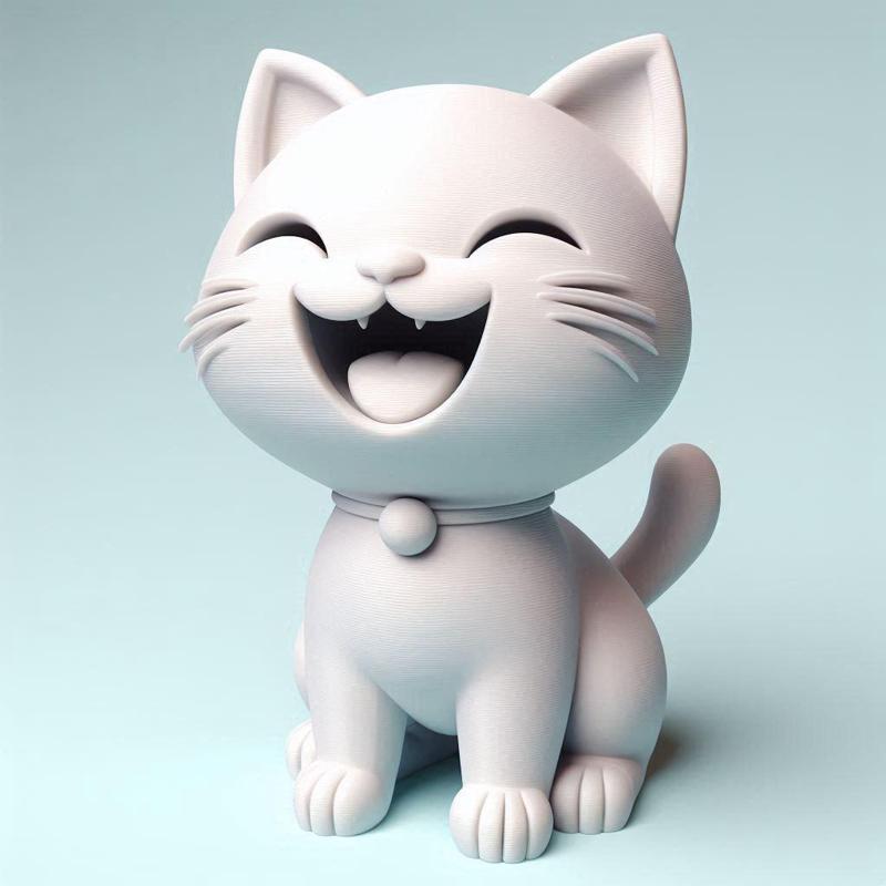 Laughing Cat - 3D Printed Full-Figure Statue