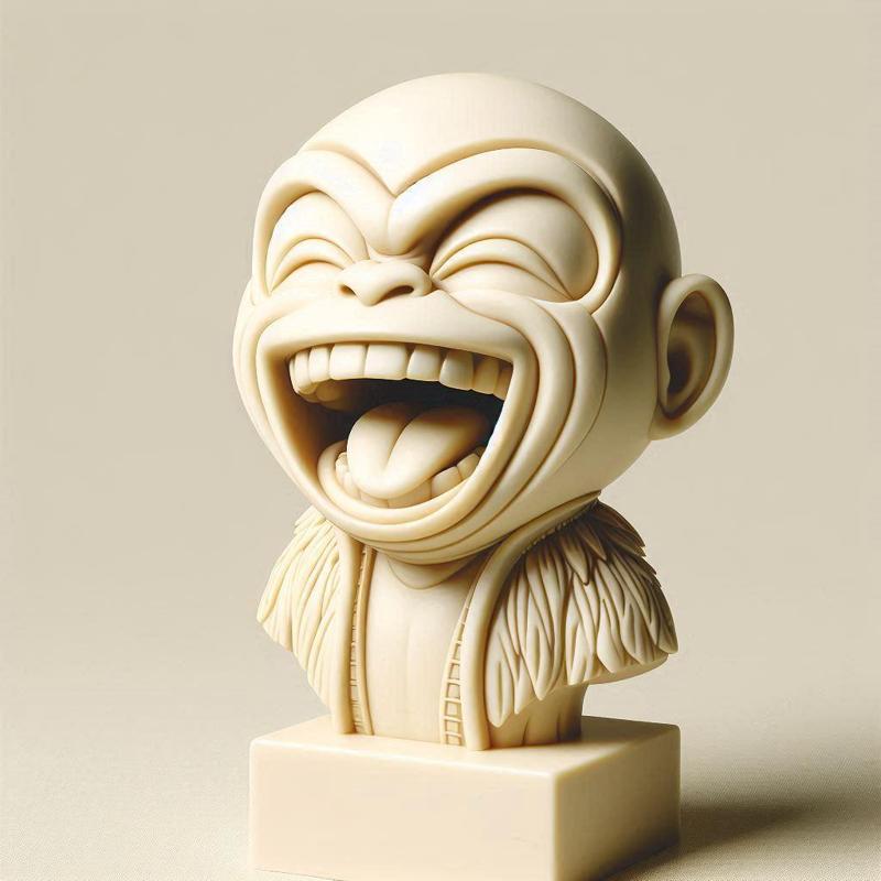 437 Laughing Monkey Totem - Full-Body 3D Model, sculpture, monkey, monkey, witch, fairy, knight, fantasy, art, viking, dragon, dnd, cat, monster hunter, dog, totem, totemic