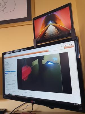 Tablet holder for PC monitor - Huawei M3 Lite and LG monitor