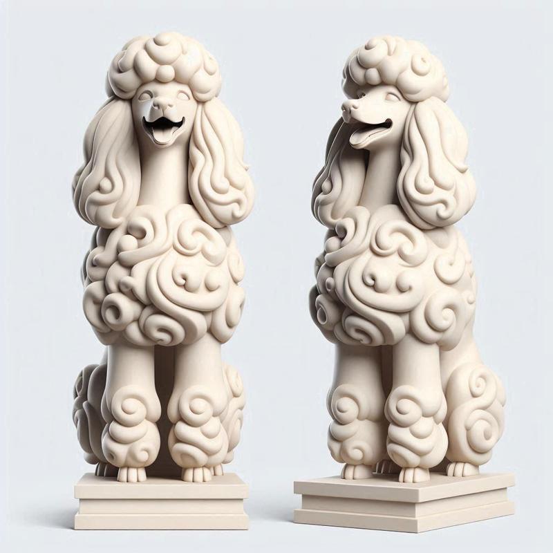 473 Laughing Poodle Totem - Full-Body 3D Model, creature, magic, collectible, witch, dinosaur, wooden, knight, viking, dragon, dnd, cat, monster hunter, dog, monster, totem, totemic