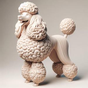 472 Laughing Poodle Totem - Full-Body 3D Model, creature, magic, collectible, witch, dinosaur, wooden, knight, viking, dragon, dnd, cat, monster hunter, dog, monster, totem, totemic