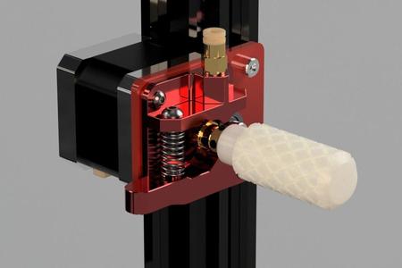 Long(ish) Extruder Knob with Heatset Gear