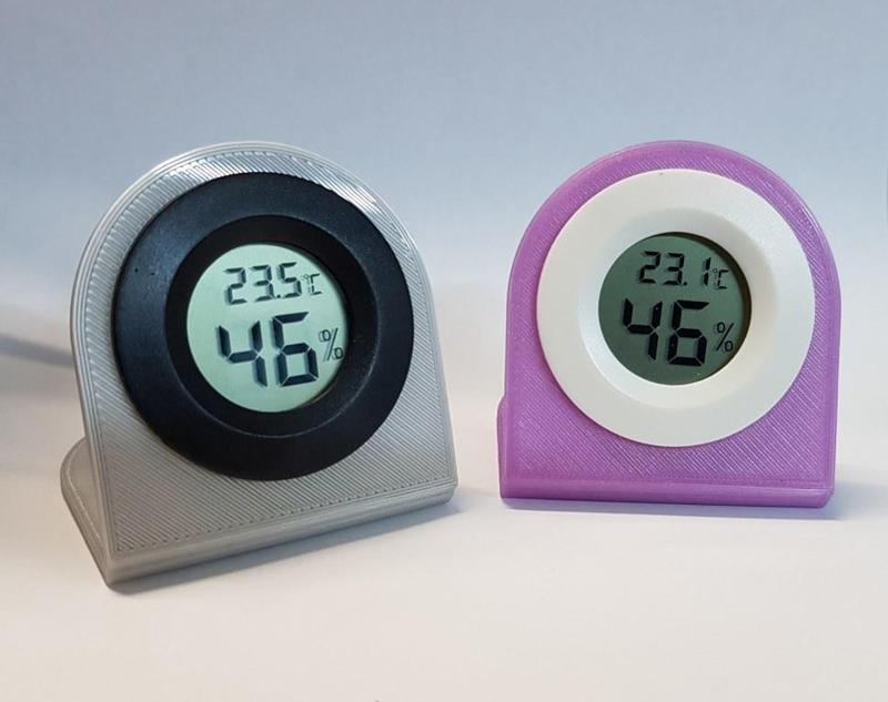 Hygrometer holder (remix with cuts for easy insert / remove)