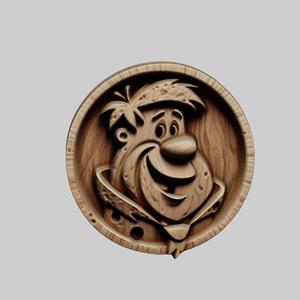 Fred Flintstone Cartoon Medallion for CNC Router Laser & 3D Printer