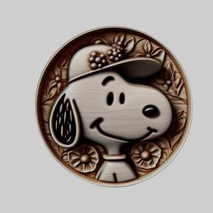 Snoopy Cartoon Medallion for CNC Router Laser & 3D Printer