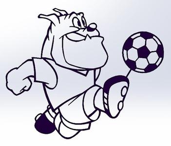 cartoon dog football soccer player