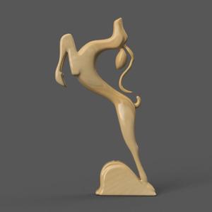 Minimalist Jumping Deer Sculpture – 3D Design for Elegant Home and Holiday Décor