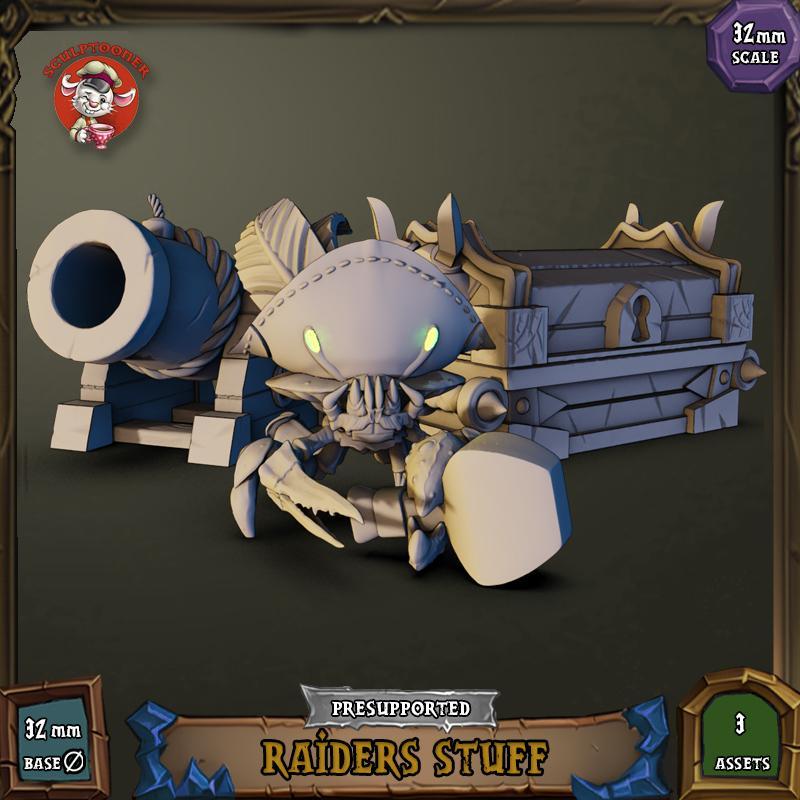 Raiders stuff - 32mm scale pre-supported set
