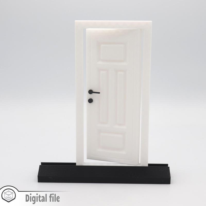1:12 miniature Functional Door style 3 3d stl file