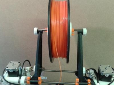 Filament spool holder with securing clips, cones and quick fit nuts