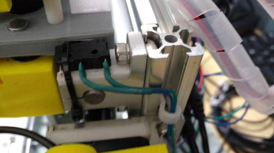 1610 CNC ziptied X/Y endstop mounts