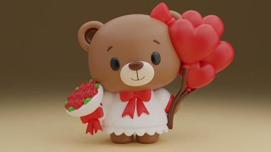 Valentine bear figure